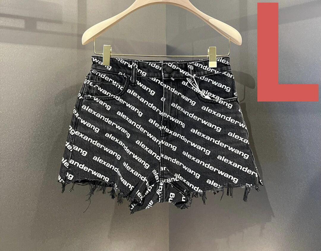 Alexander Wang ロゴデニムショートパンツ　黒 L