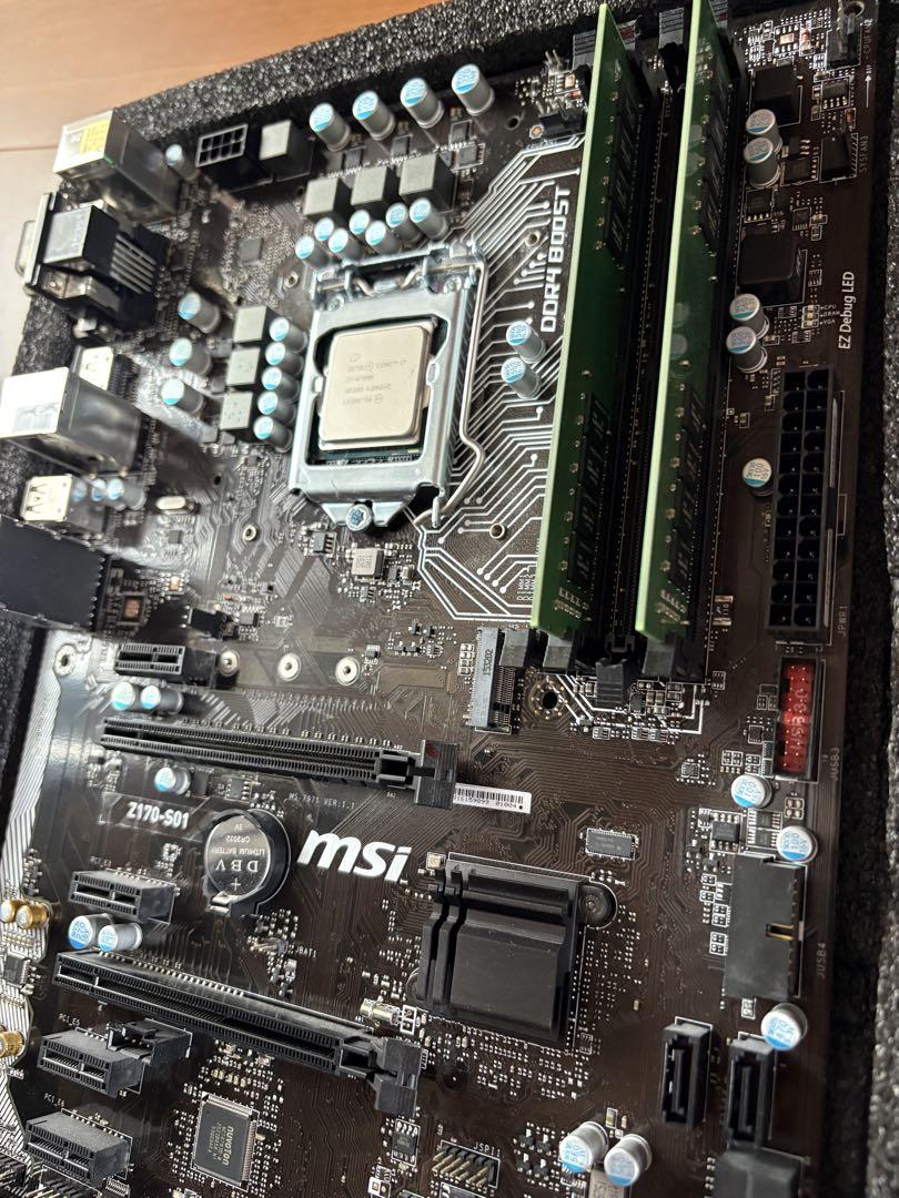 I7-6700k MSI Z170-S01 マザーボード DDR4メモリ16G メモリー