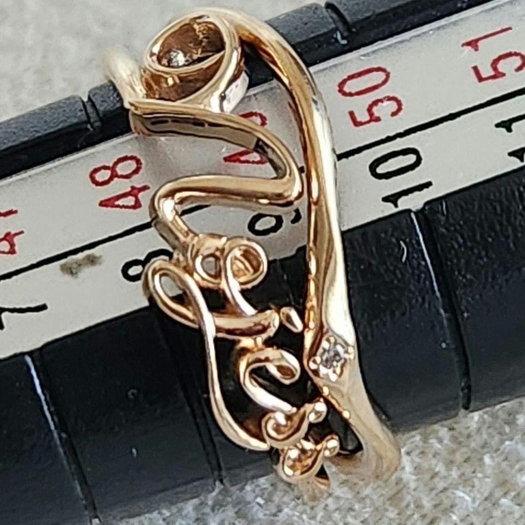 新品 ダイヤモンド♡9号【ノジェス】K10 V字 ウェーブリング