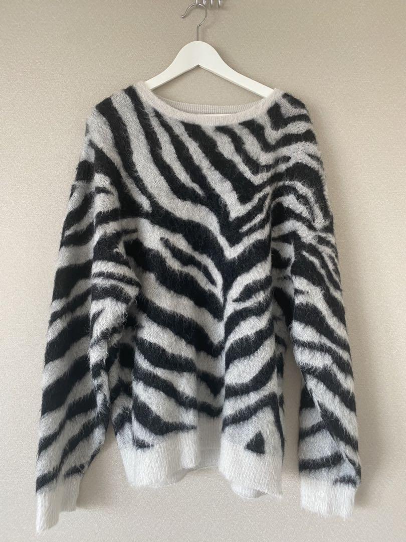 【新品】MINEDENIM Zebra Jacquard Mohair Knit