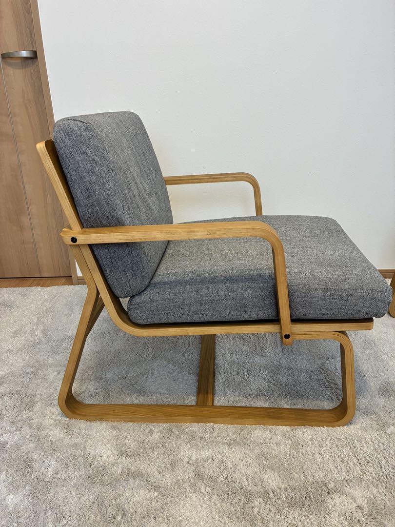 無印良品　リビングでもダイニングでもつかえるソファチェア・オーク材