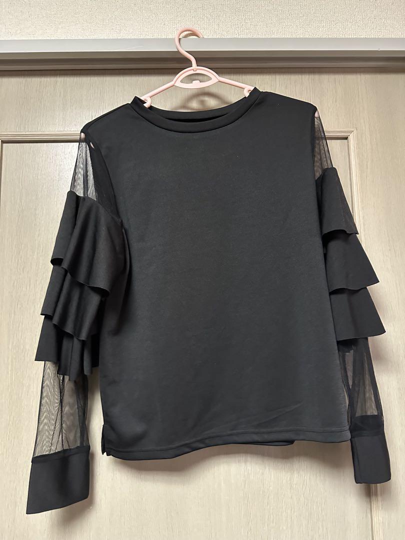 レディース 長袖 カットソー 黒