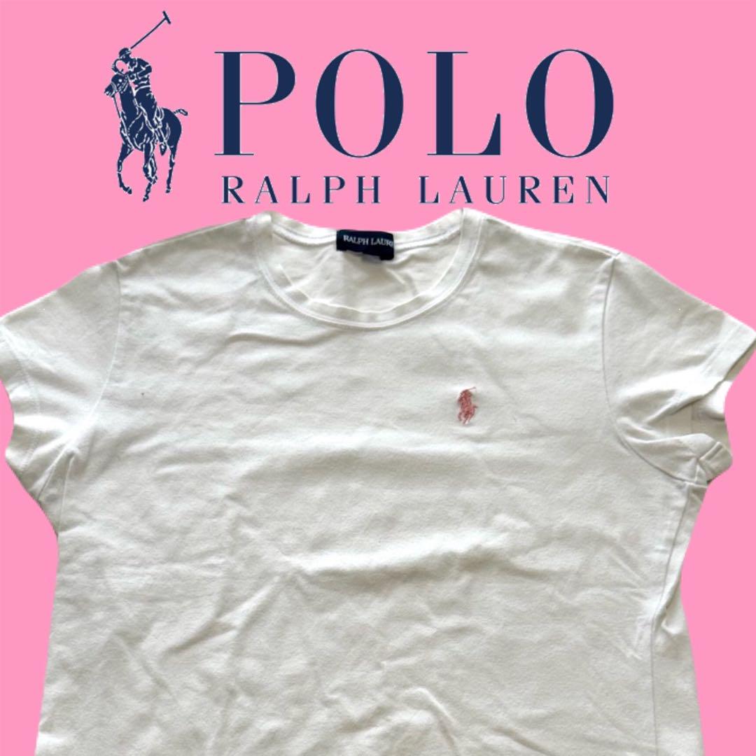 ラルフローレンTシャツ 白 ピンク Ralph Lauren - ラルフローレン ピンク×白ボーダー Tシャツ 4Tの