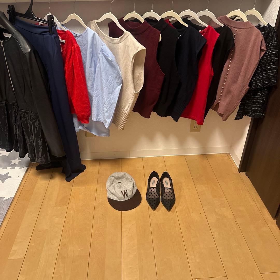 14点セット5万円ライダース＆ワイドパンツ＆ニットカーディガン＆ブラウス＆ベストM・Birthday Bash