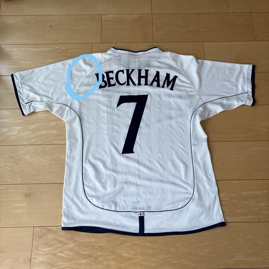 【本日特価】 サッカー 半袖 ユニフォーム イングランド代表 7番 ベッカム 白 ウェア