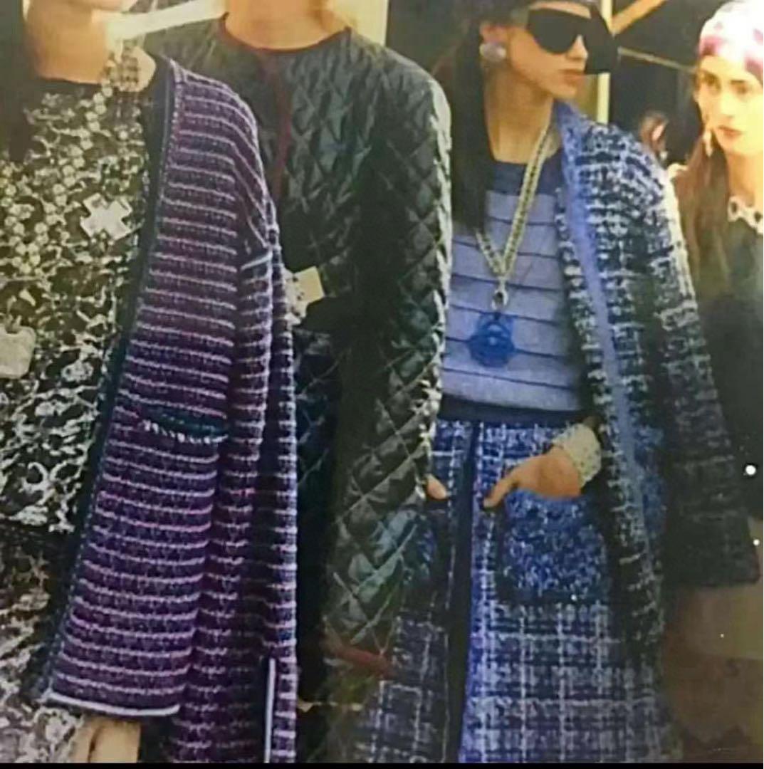 chanel シャネルカシミアシルクスカート38号グリポア 中古美品