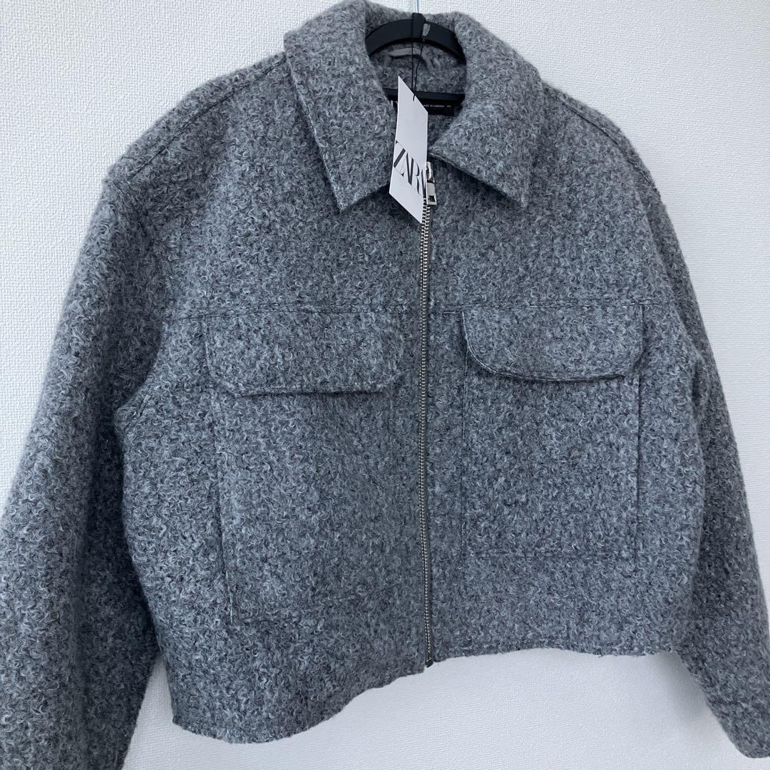 正規品 ZARA ザラ ブークレショートジャケット クロップド