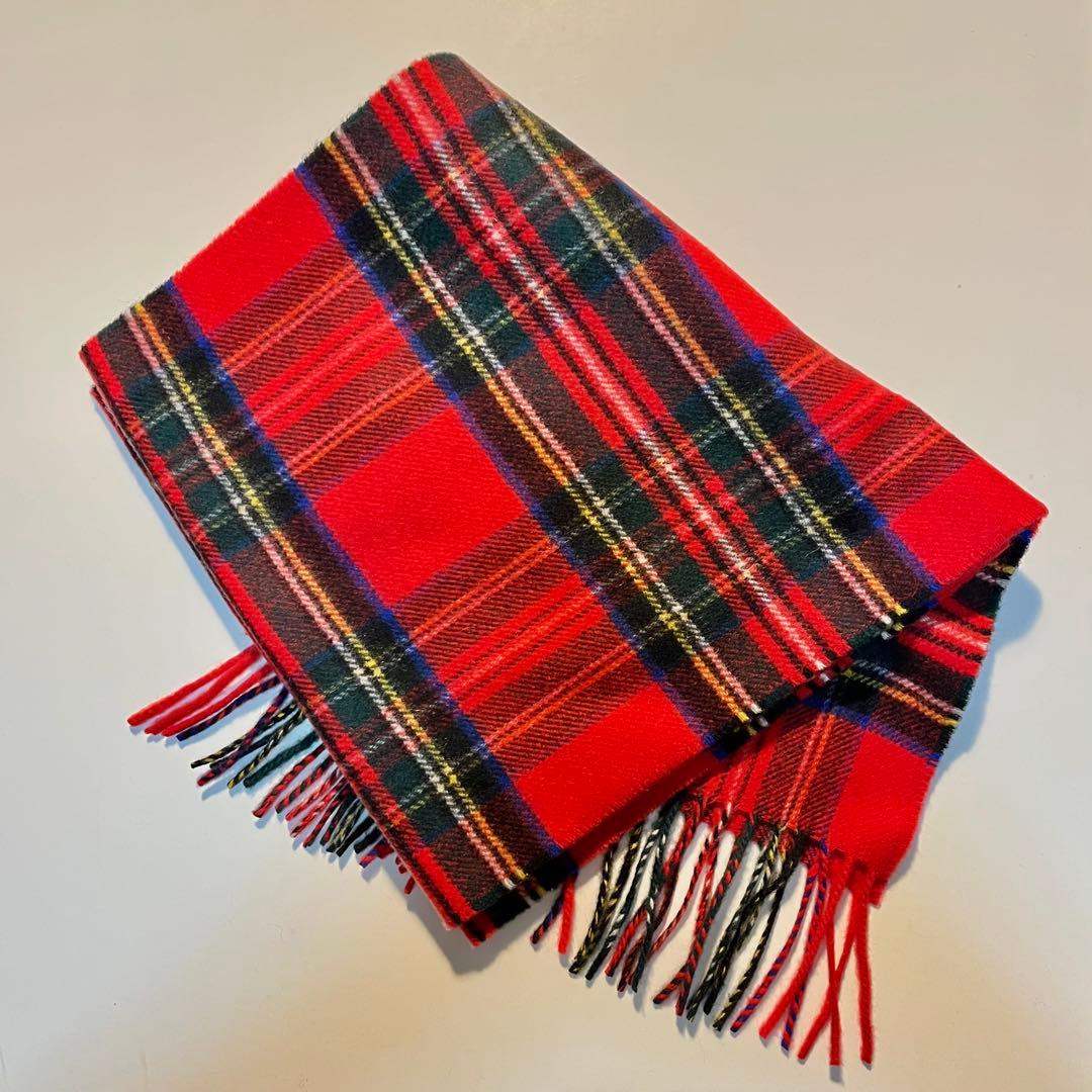 【新品タグ付き】Johnstons of Elgin マフラー レッド・チェック 【新品タグ付き】Johnstons of Elgin マフラー レッド・チェック