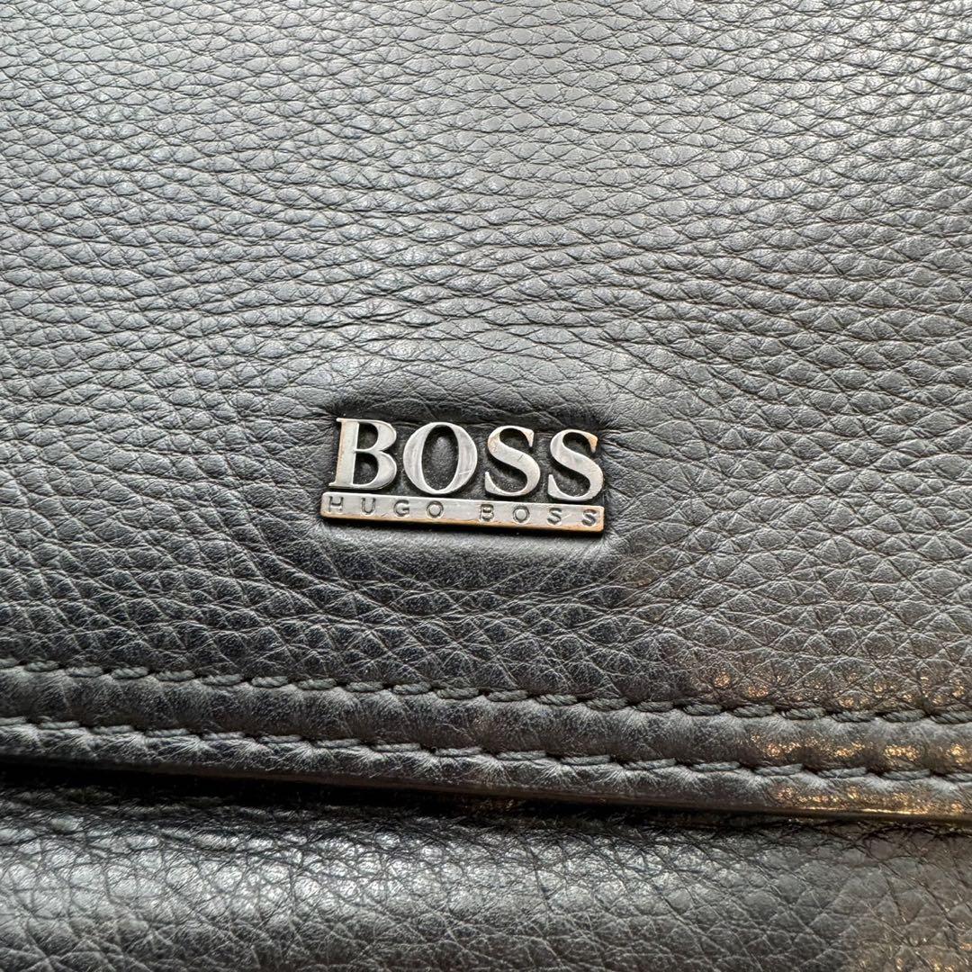 HUGO BOSS メッセンジャーバッグ 極上シボ革 ブラウン A4収納