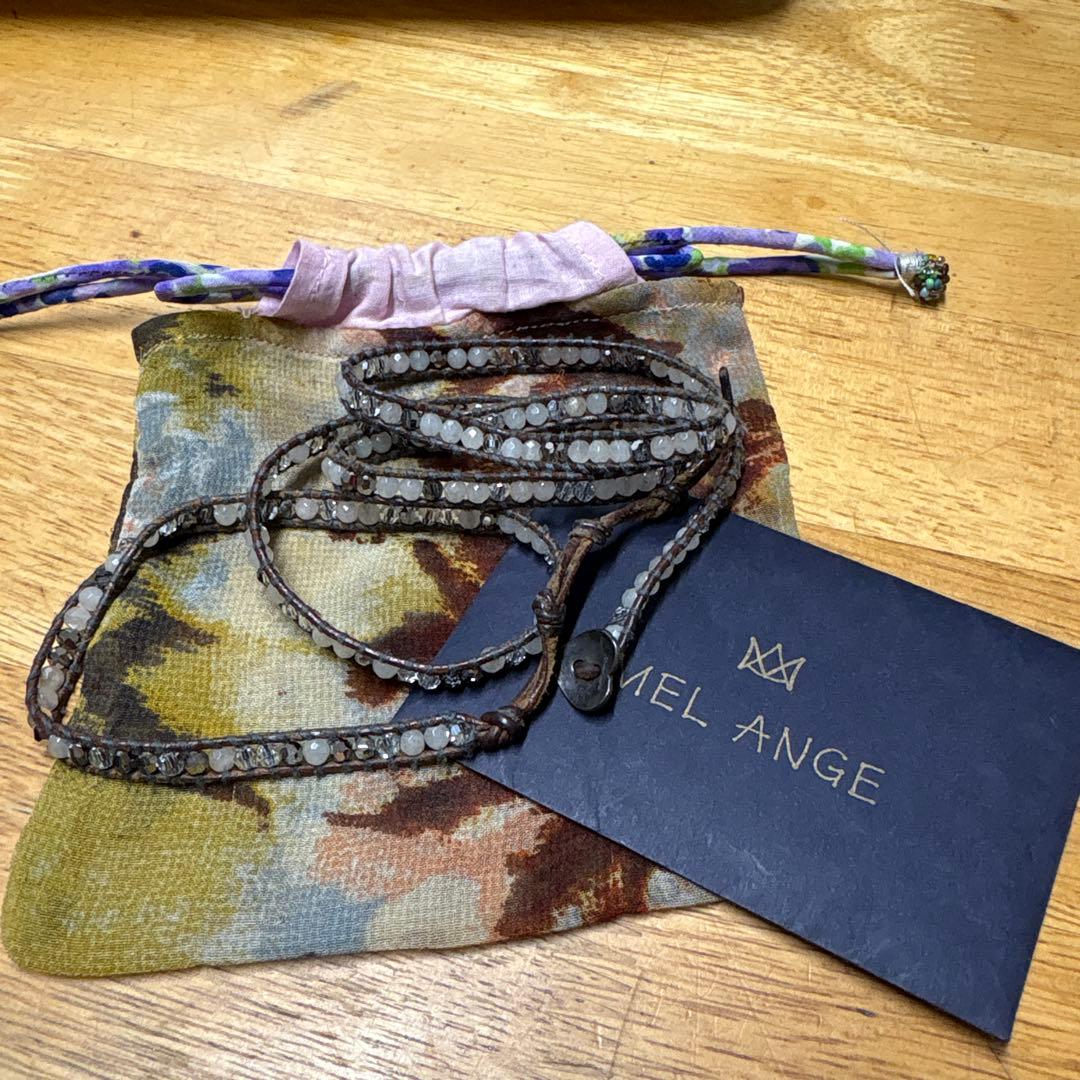 Mel Ange ストーンレザーブレスレット