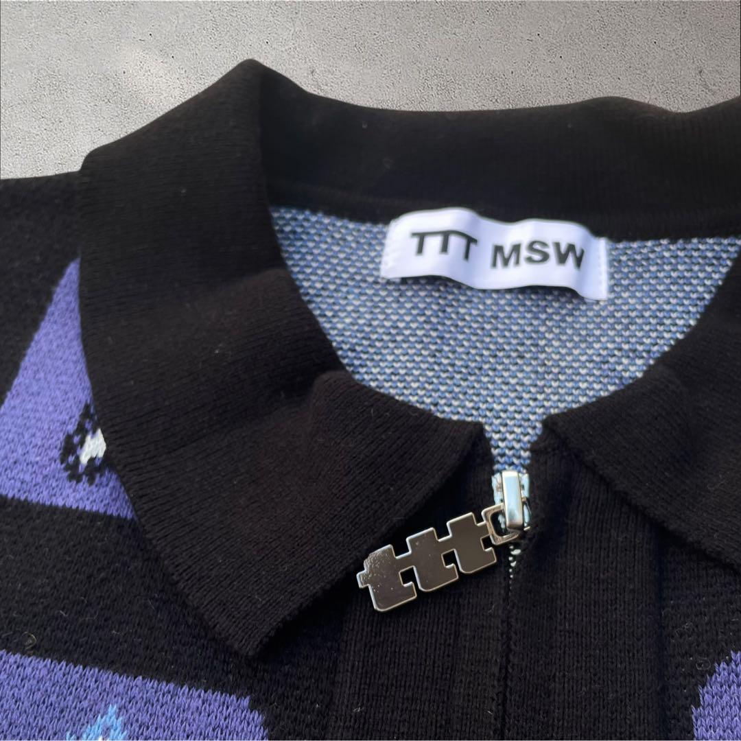 トップス TTT MSW Star Television Zip-up Knit Polo