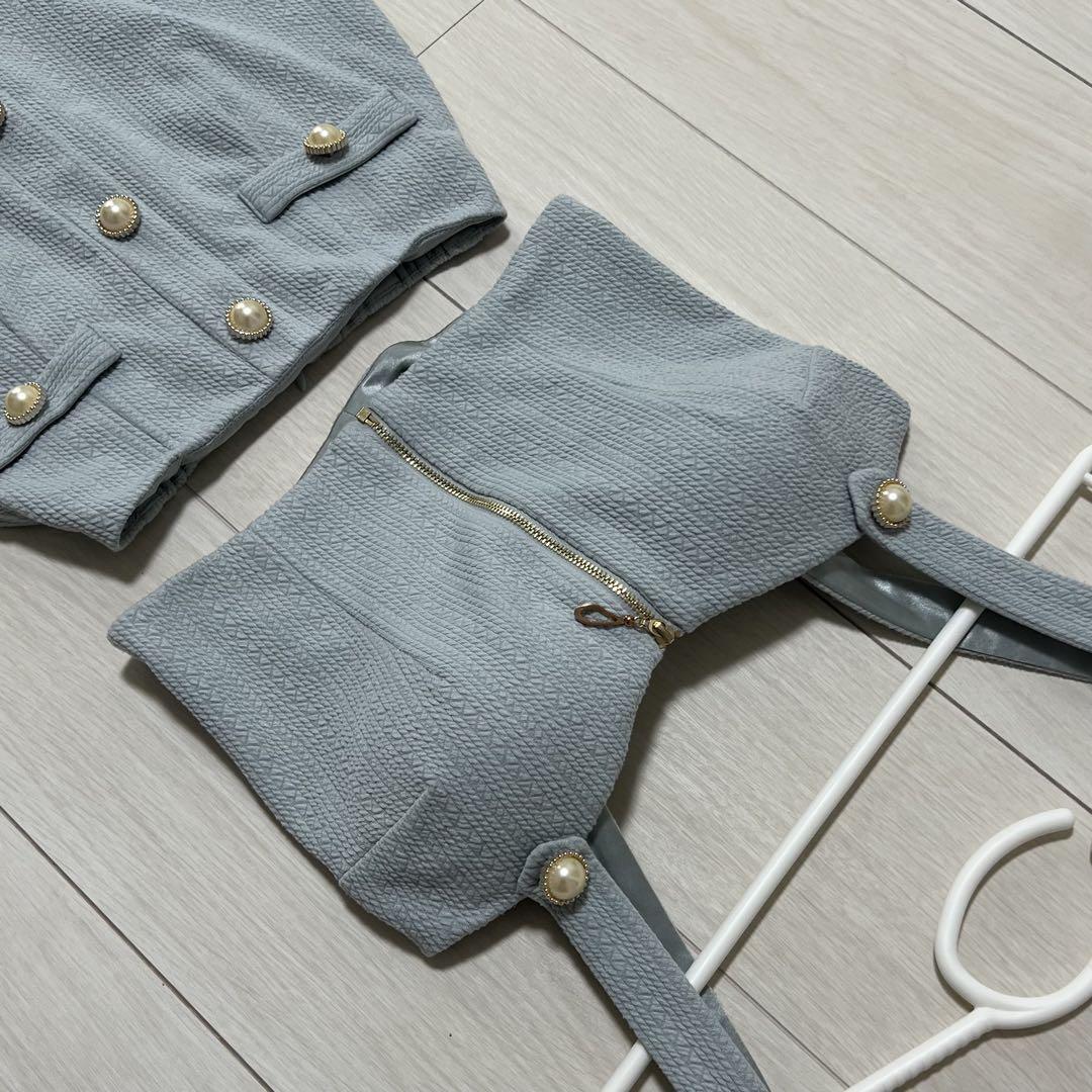 すぐ発送♪ キャバドレス　ツーピース　セットアップ　sugar シュガー　水色