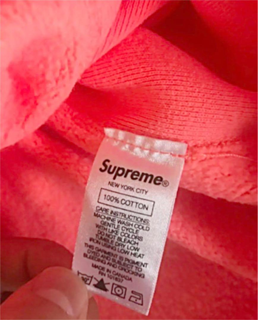 Supreme 18aw box logo クルーネック サーモン ピンク