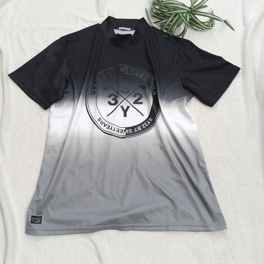 SY32 by SWEET YEARS GOLF　モックネック　半袖　黒系　XL