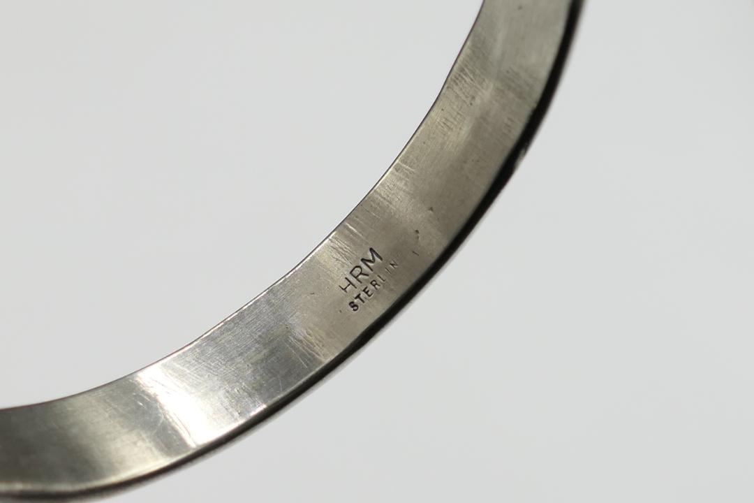 未使用　ナバホ　HRM　ヘンリーマリアーノ　シルバー　バングル　スタンプワーク