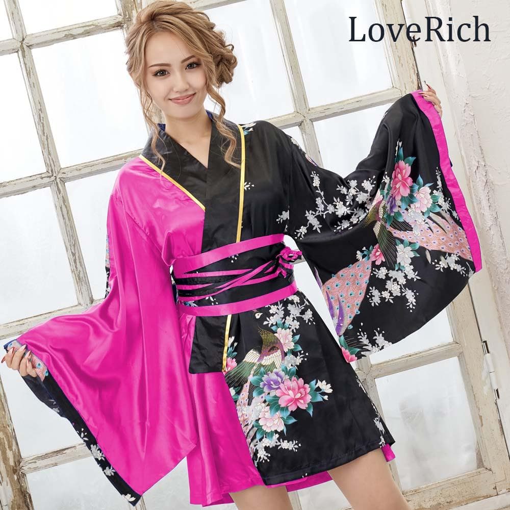 最適な価格 ☆1071サテン和柄花魁ミニ着物ドレス☆ コスプレ - masical.es