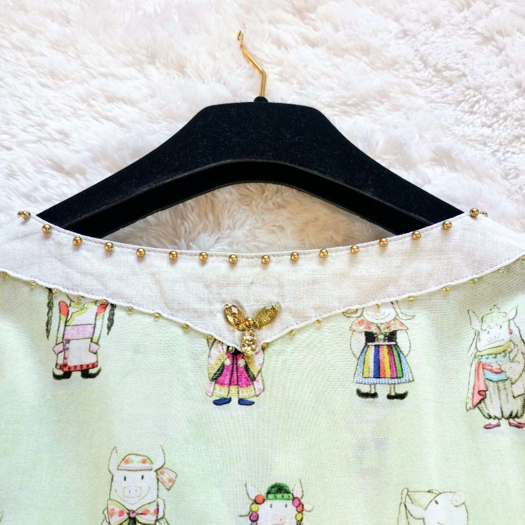 卸売 美品✨希少 アルベロベロ チュニック ワンピース 切替 民族柄 トップス