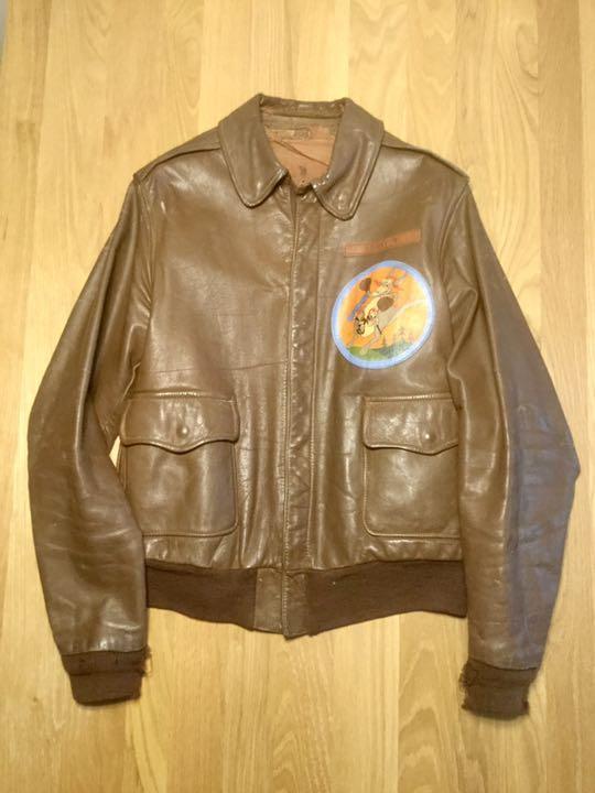USA製★90s★L-2A フライトジャケット★BRENTS★50s 復刻★短丈 50s【JimCLINTON】A-2 フライトジャケット\ホースハイド革 XL位