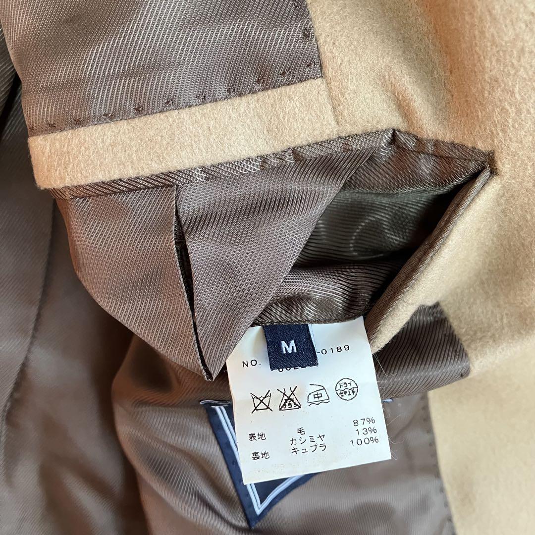 高級✨SHIPS カシミヤ混　キャメル　チェスターコート　イタリア製生地　M