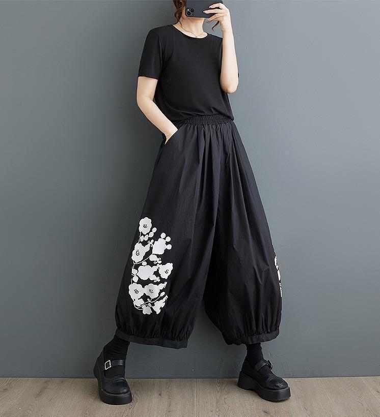 大きいサイズ レディース パンツ　花柄　春夏 秋 新品　カーキ　ゆったり