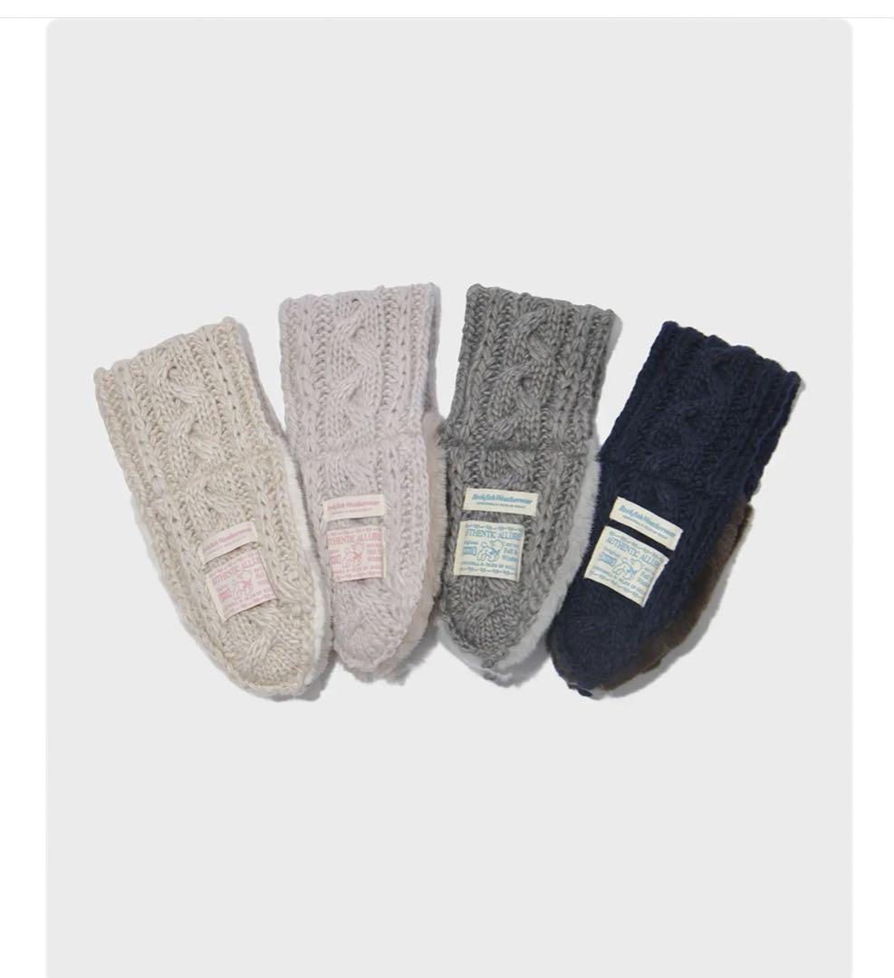 小物 CABLE FUR KNIT EARMUFF