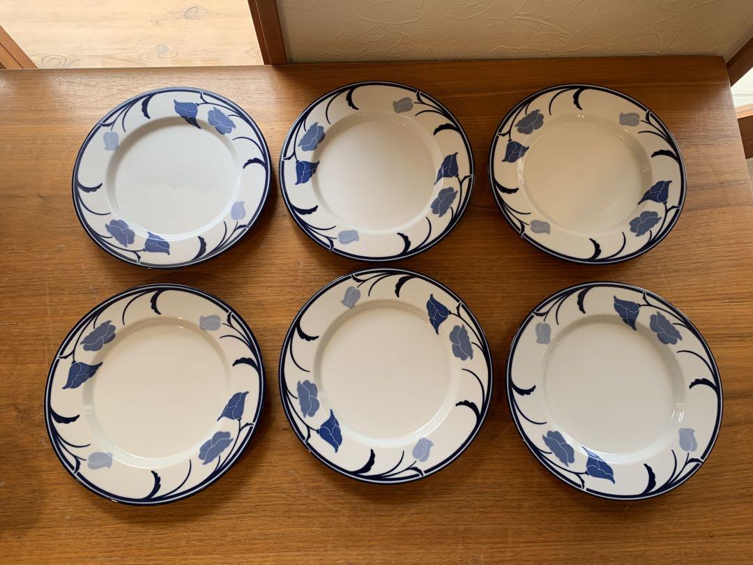 MN0520★DANSK Tivoli プレート 青い花柄皿 6枚セット
