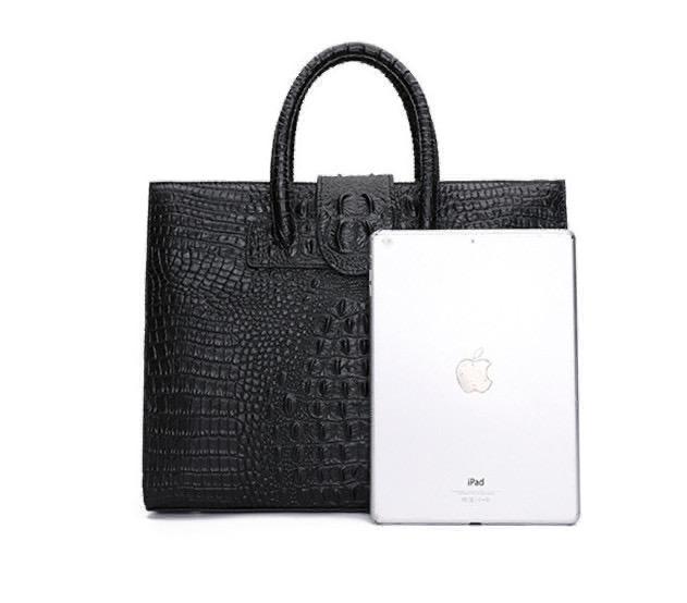 新品 クロコダイル型押し男女兼用 牛革 2WAY ビジネスバッグ