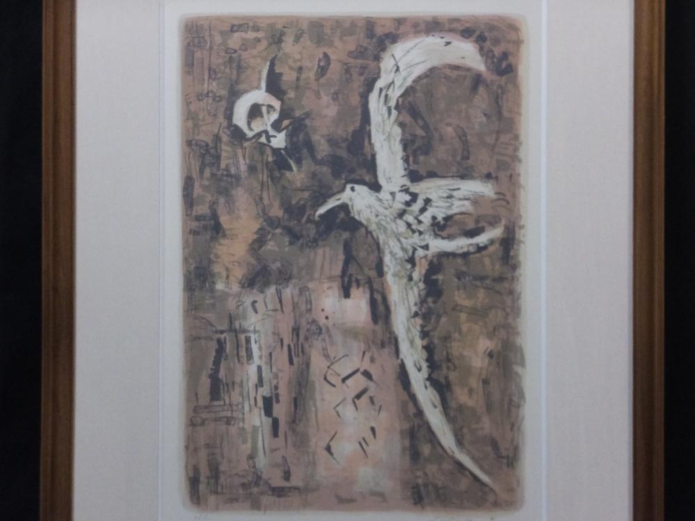 脇田 和　直筆サイン『風』リトグラフ 1974年 0313I 脇田 和 直筆サイン『風』リトグラフ 1974年 0313I