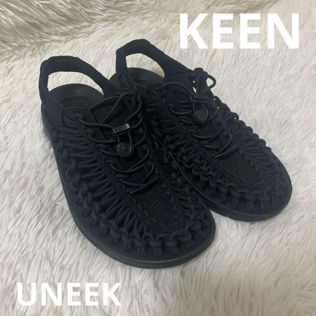 【極美品】KEEN キーン　UNEEK ユニーク　サンダル　ロゴ　黒　25cm