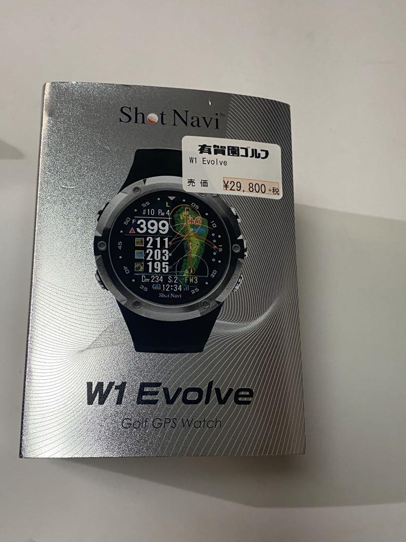 ショットナビ W1 エボルブ ウォッチ型 ゴルフナビ W1-EVOLVE ブラ…