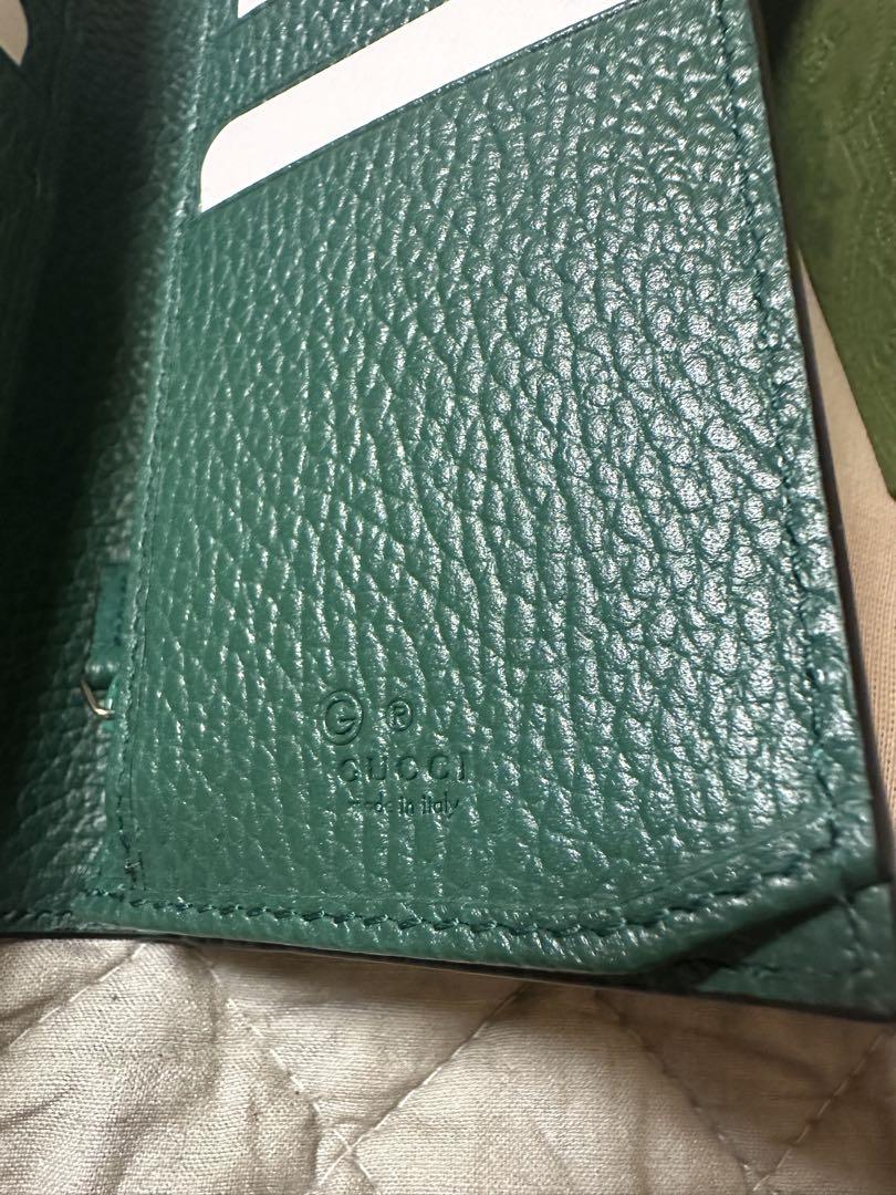 GUCCI 長財布 黒/緑 レザー