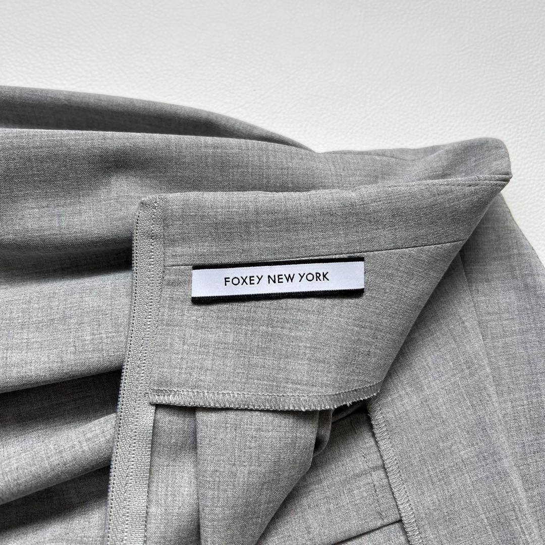 美品　FOXEY NEWYORK フォクシー　フレアスカート　ボックスプリーツ