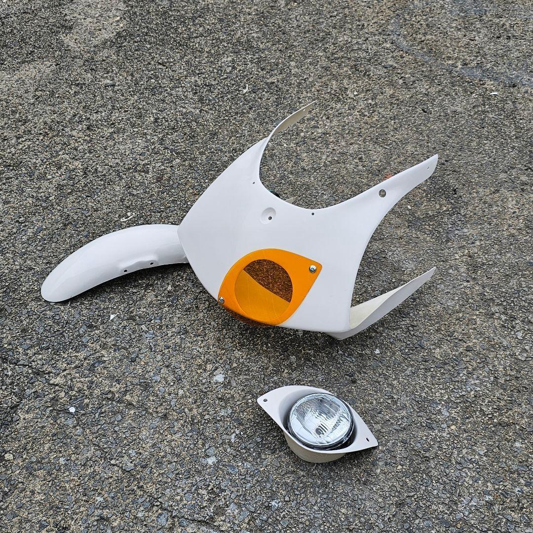 FRP製 TZM用 耐久アッパー ノーマルタイプフェンダー オレンジ ライト付傷や汚れあり