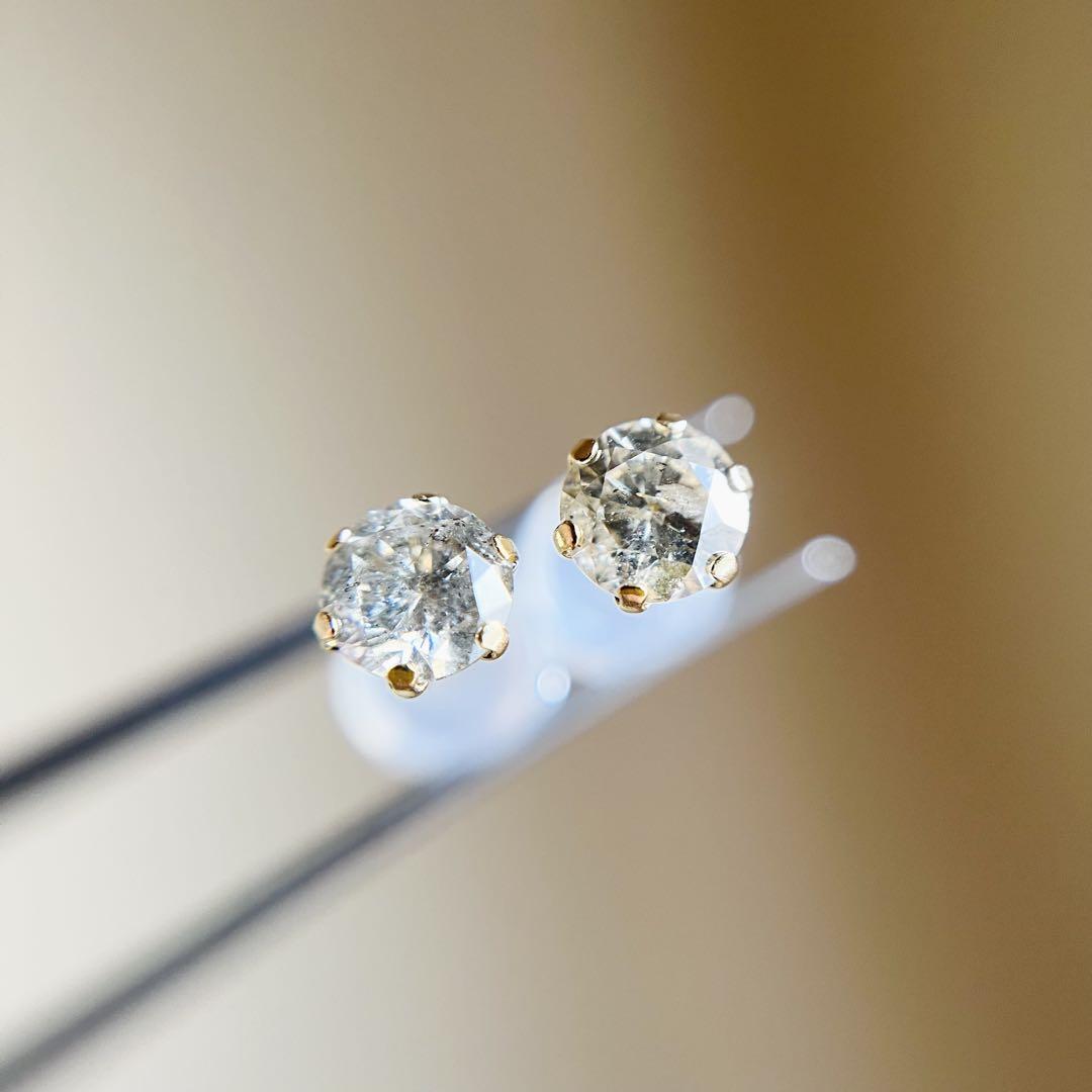 K18 18金イエローゴールド　天然ダイヤモンド　0.60ct ピアス　dia