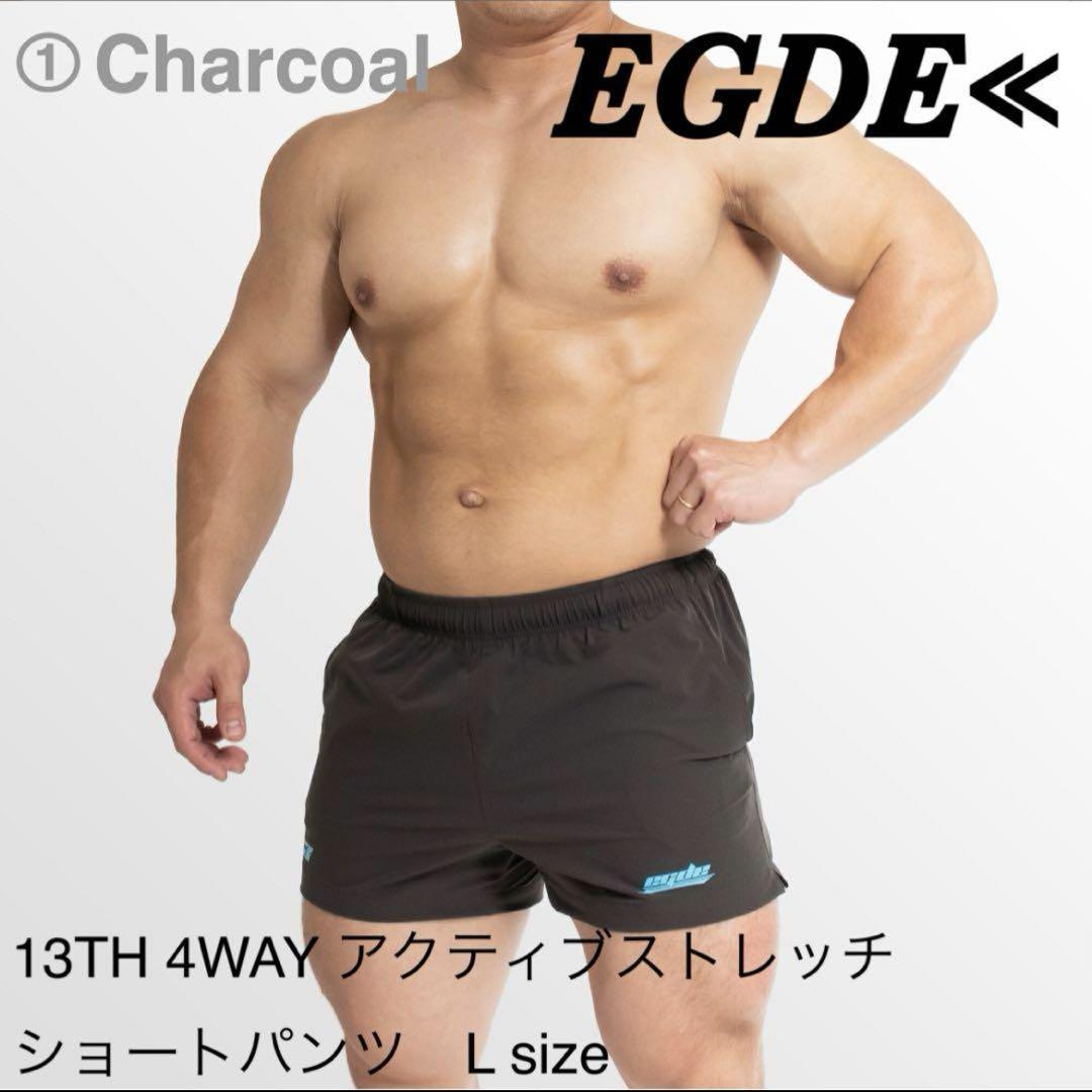 13TH 4WAY アクティブストレッチショートパンツ Lサイズ チャコール