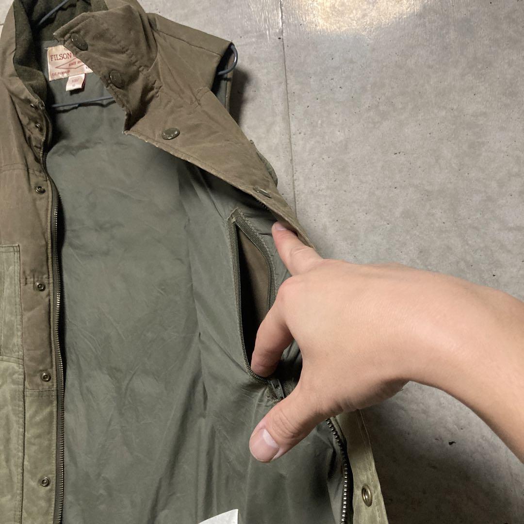 filson usXSサイズ　ダウンベスト　オイルドコットン