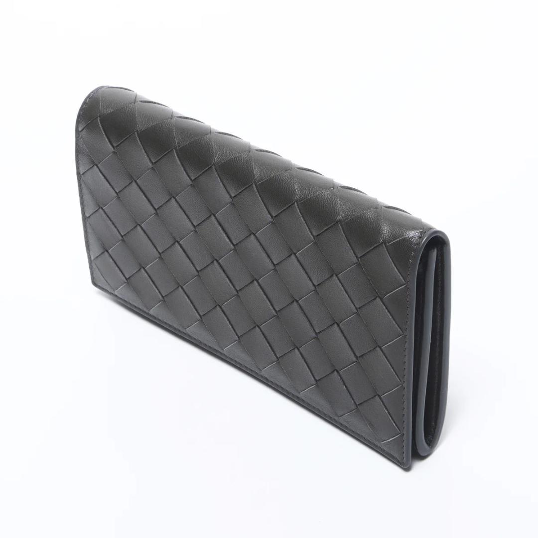 BOTTEGA VENETA イントレチャート レザー フラップ 長財布