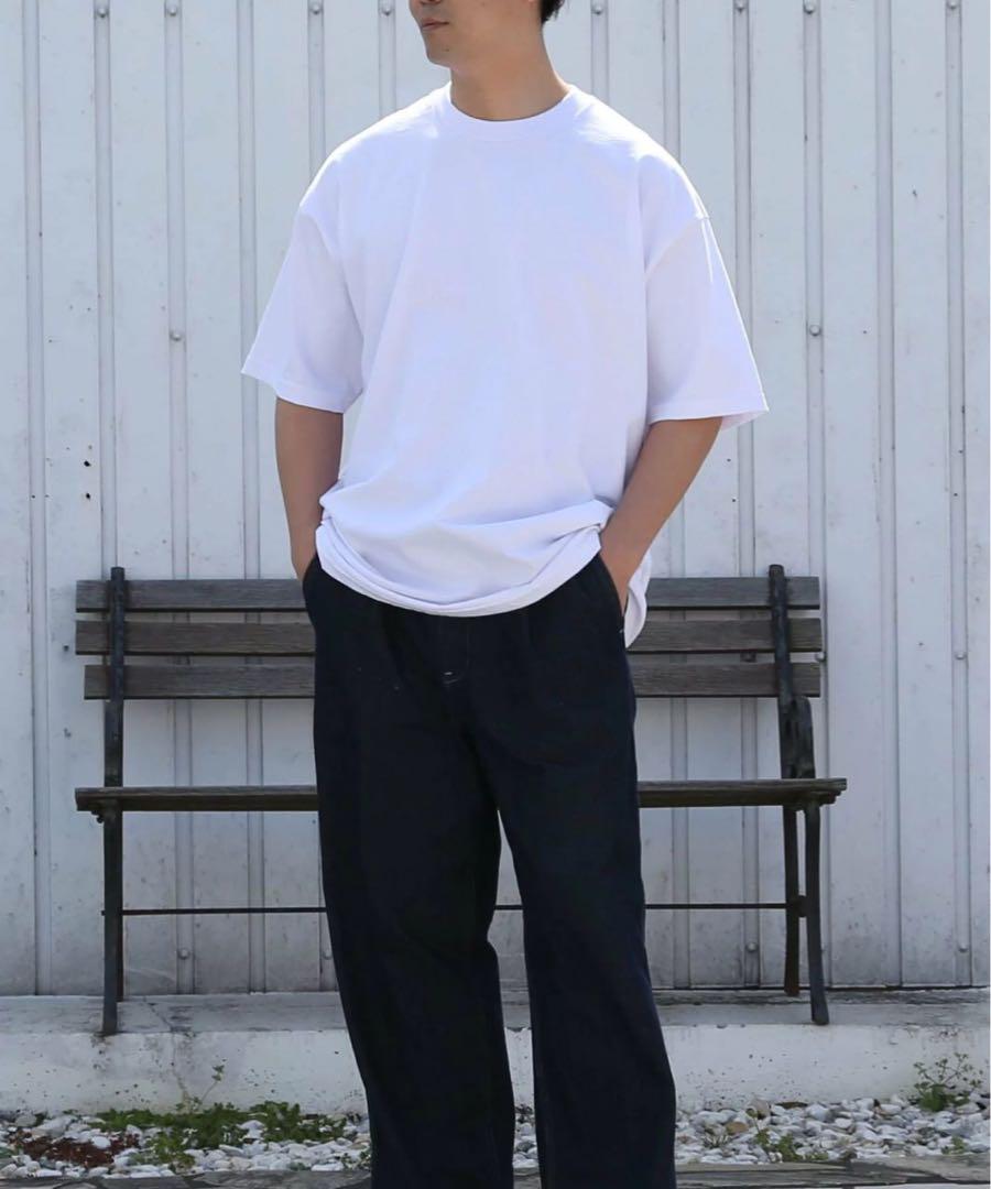 ホワイト ワイドパンツ コットン