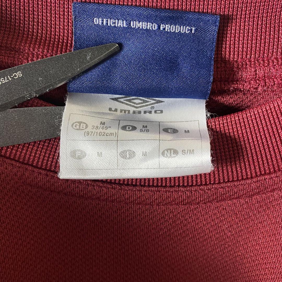 入手困難 90s UMBRO センターロゴ 刺繍 トレーニング レッド M