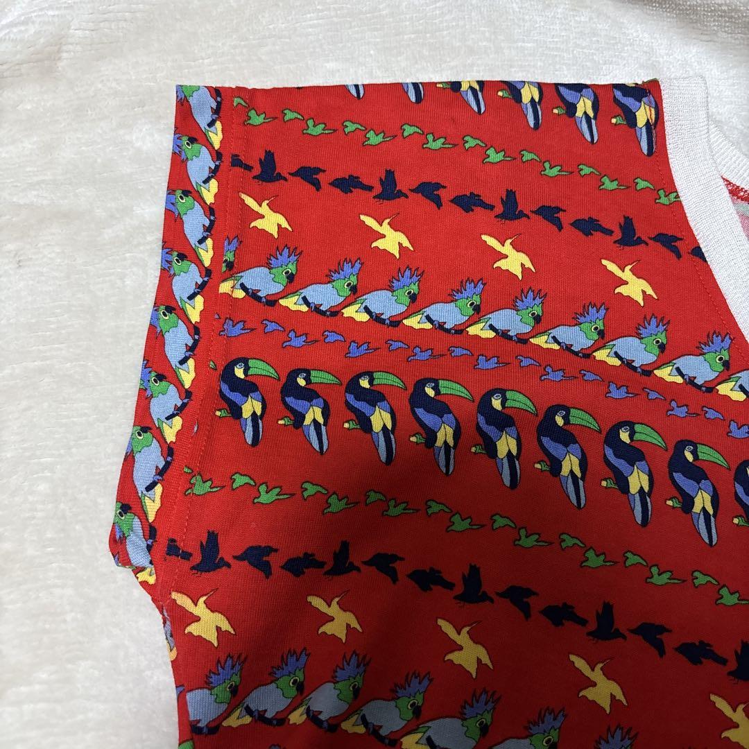 ☢ セリーヌ CELINE Tシャツ カットソー コットン インコ柄