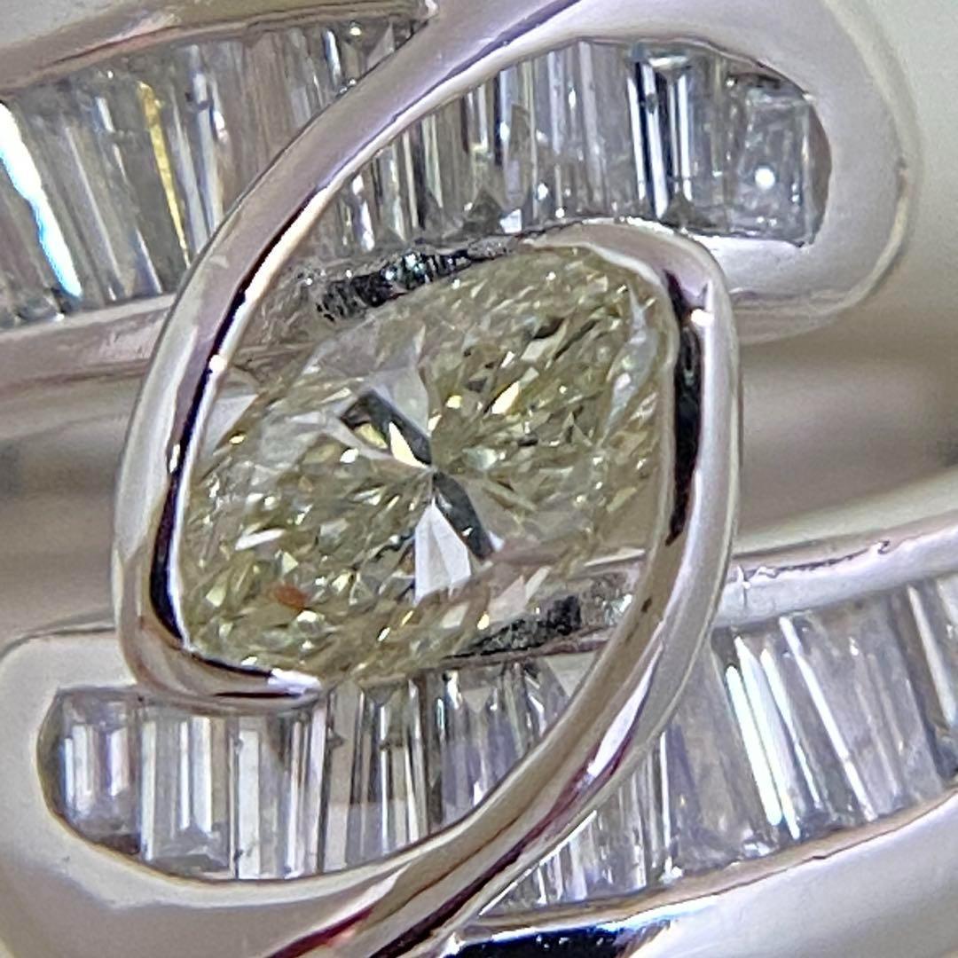 Pt900 天然ダイヤモンドリング センターD0.37ct サイズ12号 幅広