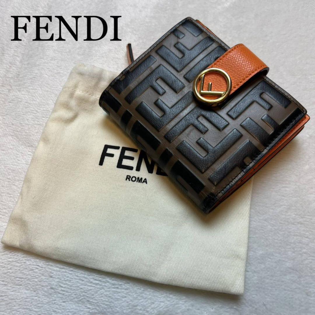 美品 FENDI F is FENDI 財布 二つ折り ウォレット フェンディ
