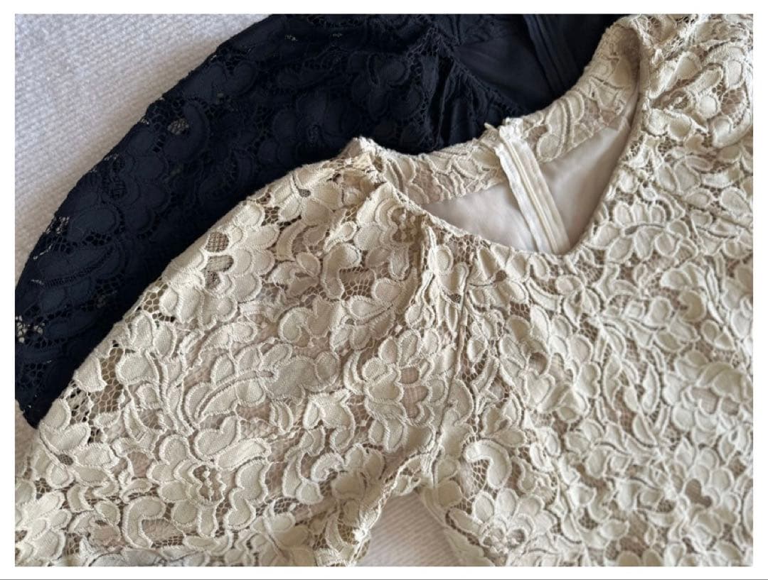 CLANE VINTAGE LACE PUFF ONE PIECE アイボリー CLANE VINTAGE LACE PUFF ONE PIECE アイボリー