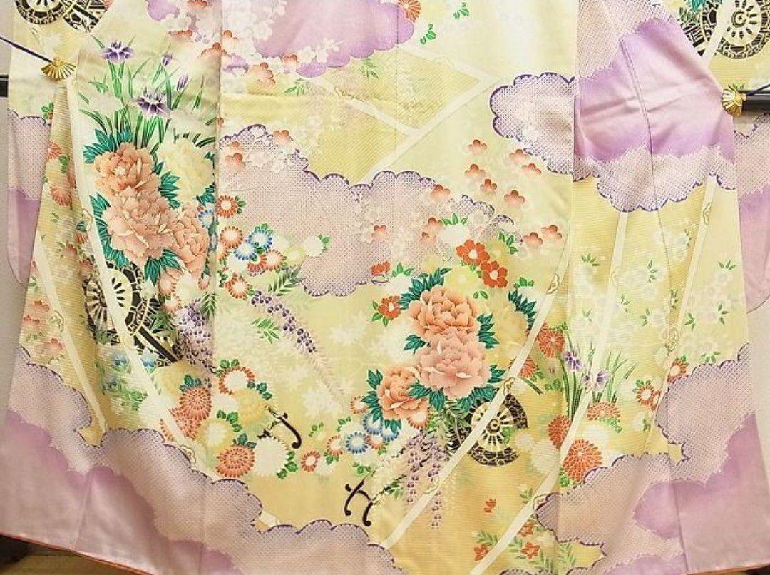 豪華振袖 駒刺繍 花車文 金彩 正絹 逸品 成人式 パーティー お見合い