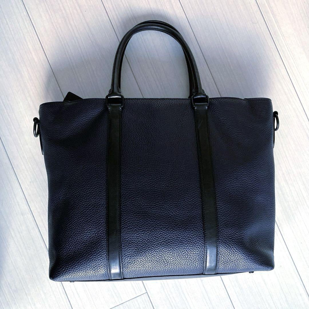 COACH しぼ革　ビジネストートバッグ　紺色　美品