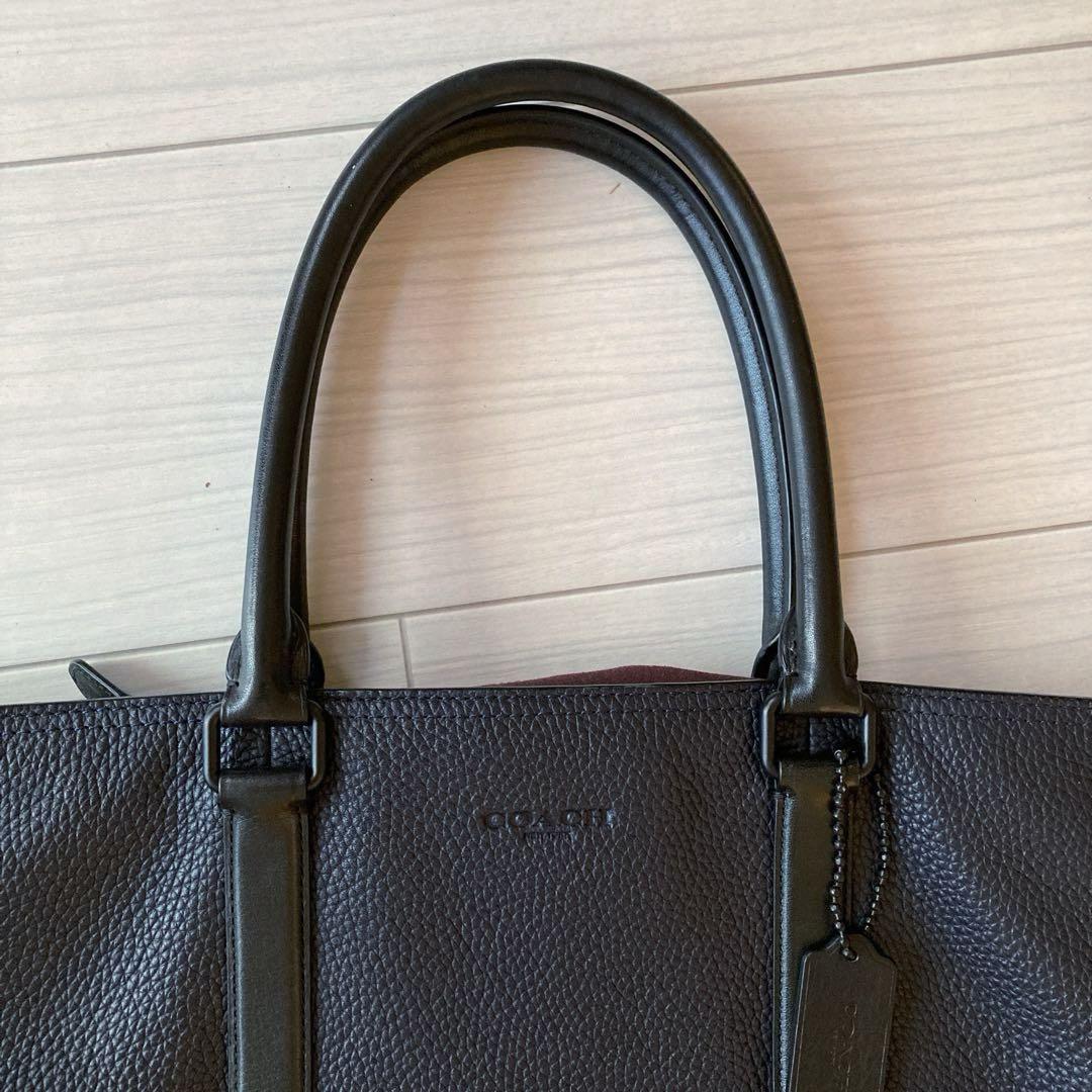 COACH しぼ革　ビジネストートバッグ　紺色　美品