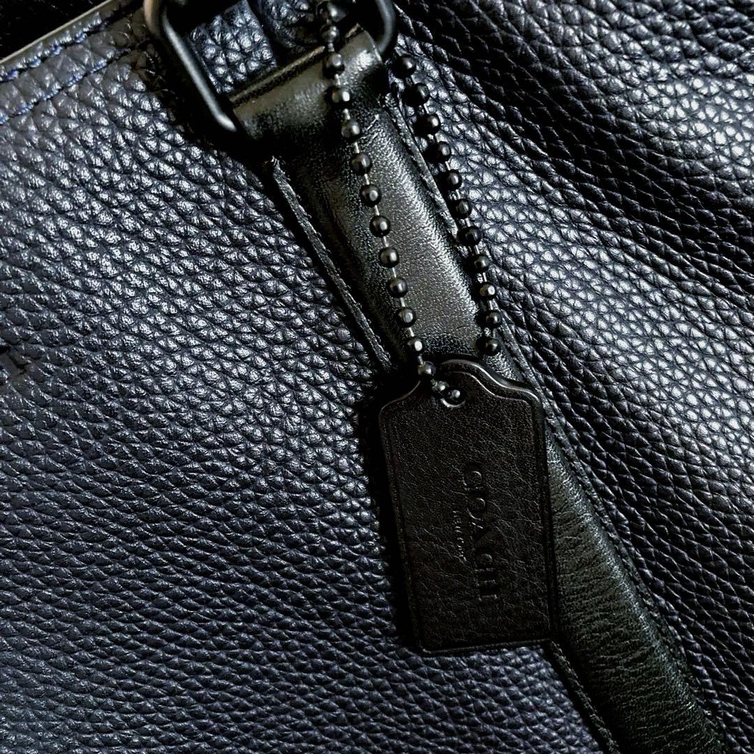 COACH しぼ革　ビジネストートバッグ　紺色　美品