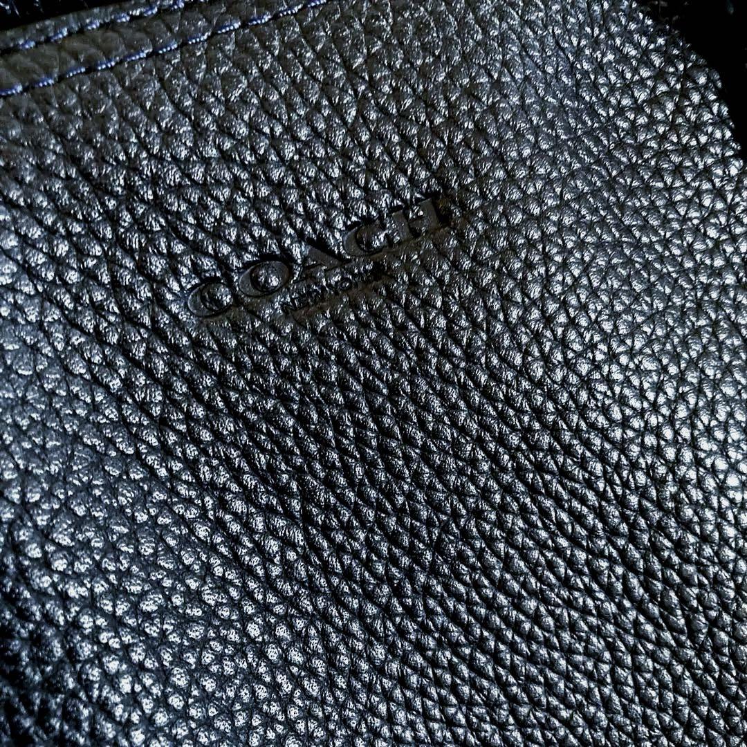 COACH しぼ革　ビジネストートバッグ　紺色　美品