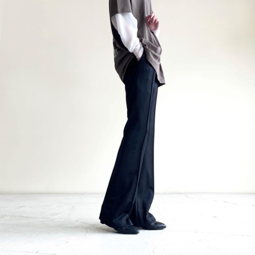 【かっこいい♪】Mame Kurogouchi Light Woolフレアスーツパンツ Mame Kurogouchi Light Wool Max Gabadine Flared Suit Trousers