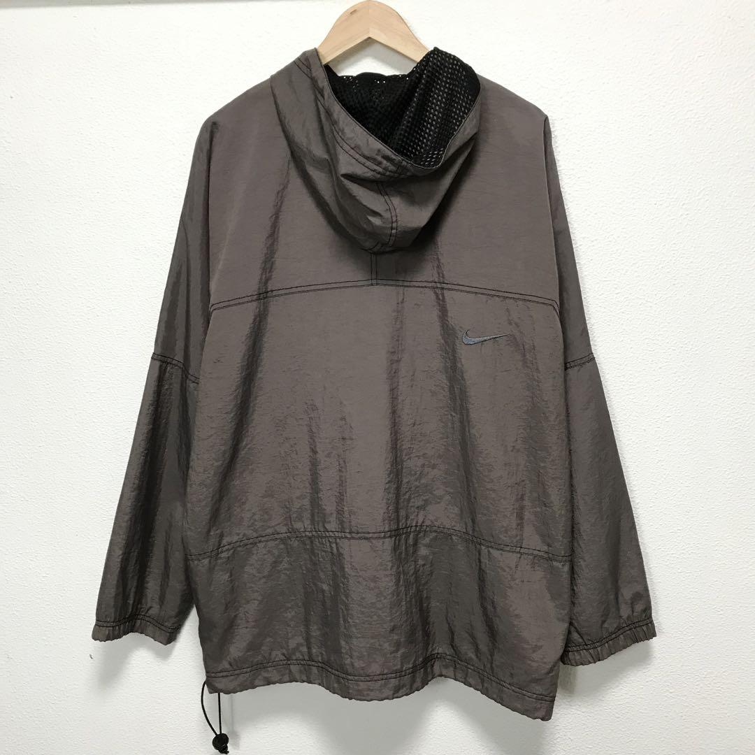 90s NIKE ナイキ　ビンテージナイロンアノラックパーカー　スウォッシュロゴ